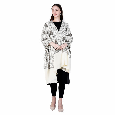Women's Hand Embroidered Wool Shawl